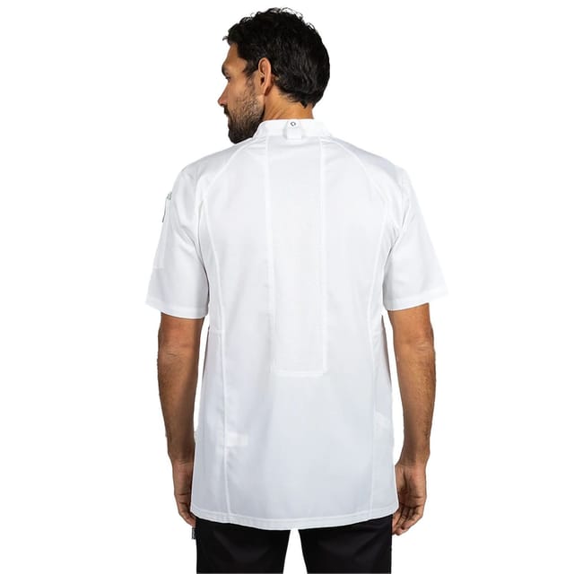 Le Chef Le Chef Men's Stay Cool Short-Sleeved Chef Jacket in White - 2