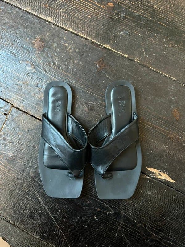 ASOS Asos square faux leather flip flop sandal