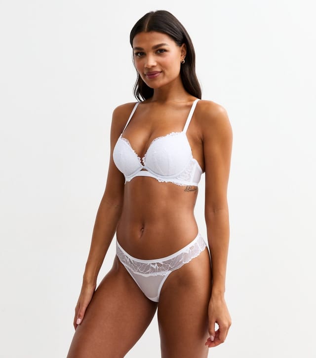 New Look Women's White Lace Push-Up Bra New Look - 3