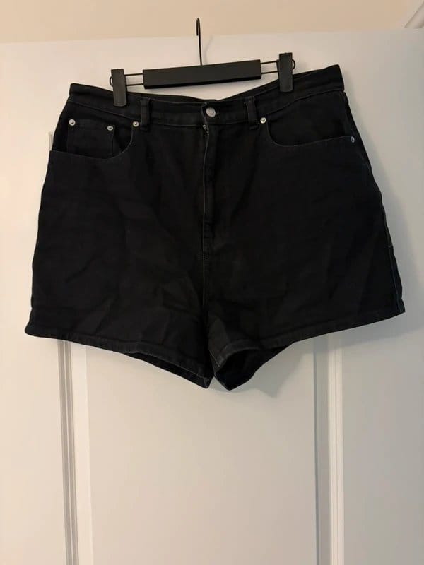 ASOS Design Black Denim High-Waisted Shorts