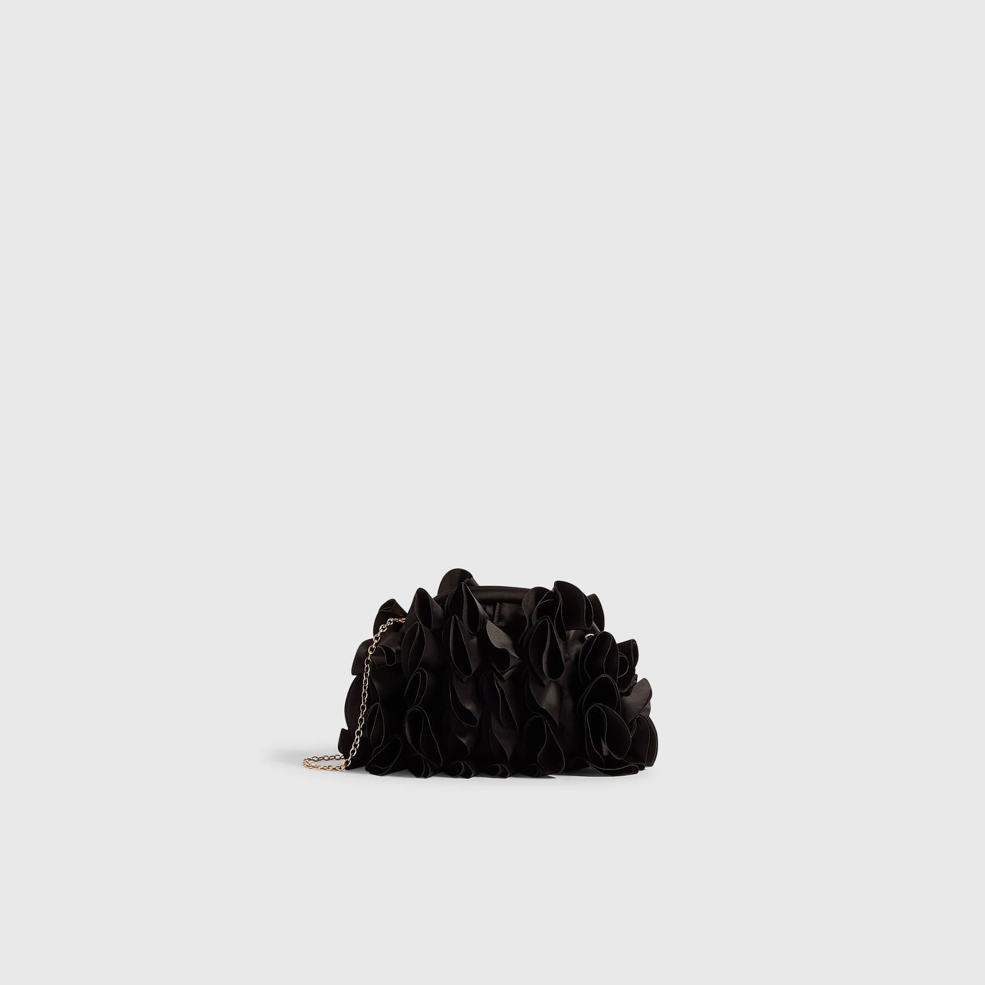 River Island River Island Womens Black 3D Ruffle Clutch Bag