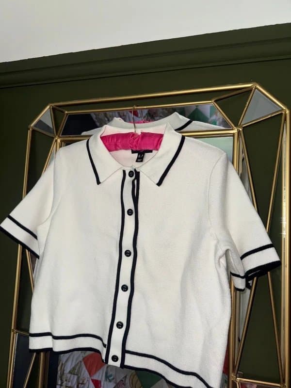 New Look NewLook White Knit T-shirt Size 10 NEW