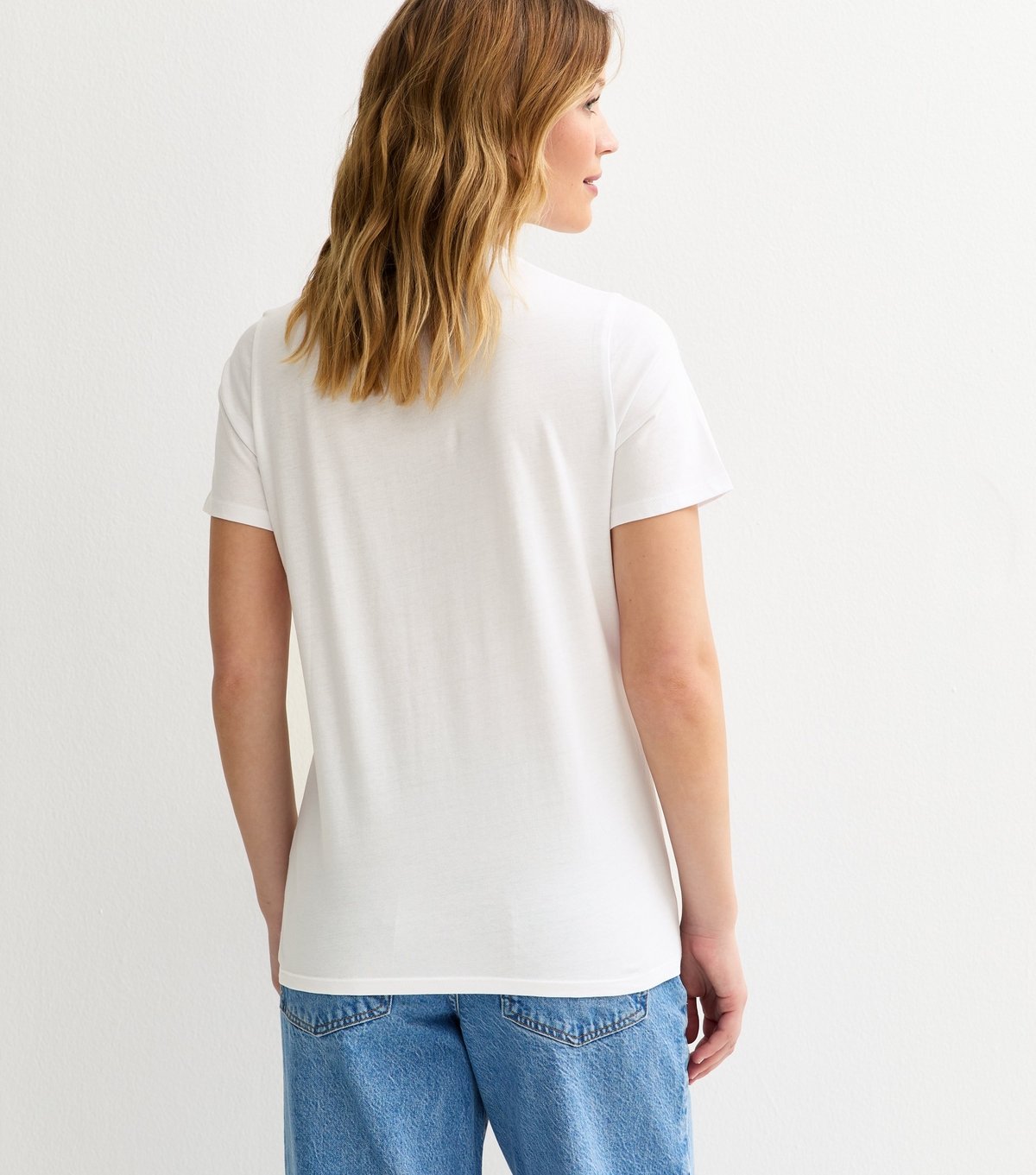 New Look Women's White Orange Print T-Shirt New Look - 4