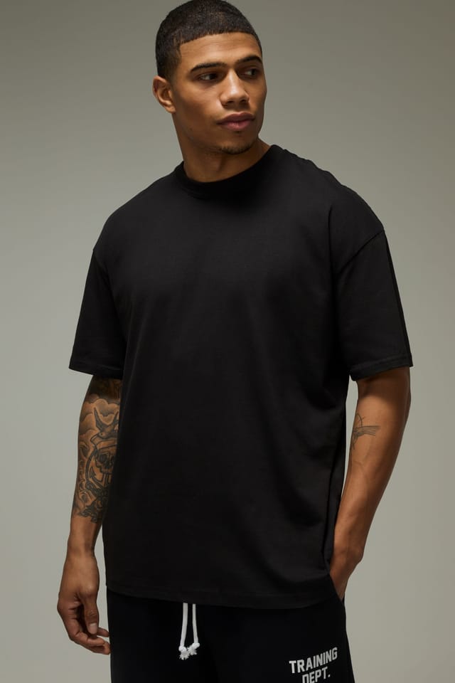 Training Dept. Training Dept. Men's Training Dept Stencil Oversized T-Shirt in Black - 3
