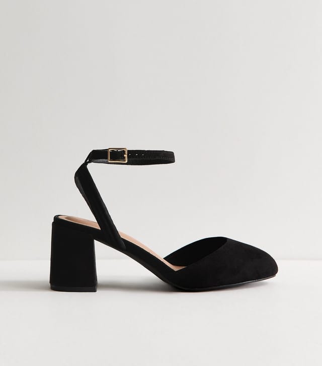 New Look Women's Extra Wide Fit Black Faux Suede Block Heel Mary Janes New Look - 2