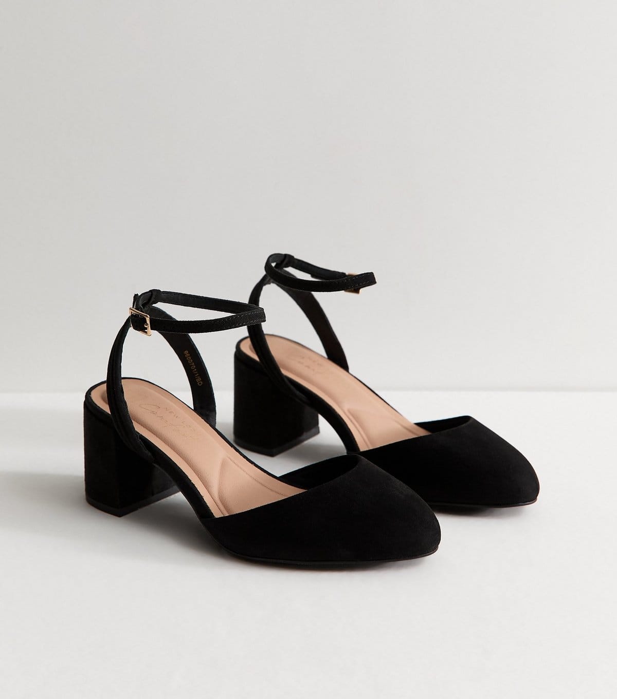 New Look Women's Extra Wide Fit Black Faux Suede Block Heel Mary Janes New Look - 4