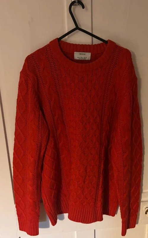 Bershka Red Bershka Men’s Cable Knit