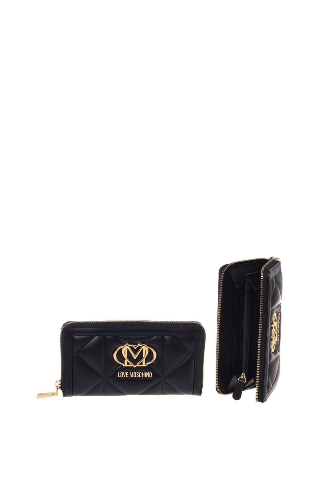 Love Moschino Love Moschino Women's Embossed Quilted Zip Purse Black
