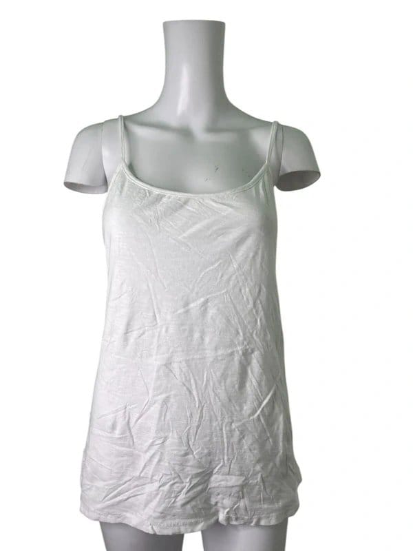 Pomodoro White Cotton Cami T-Shirt Size 14 Women's