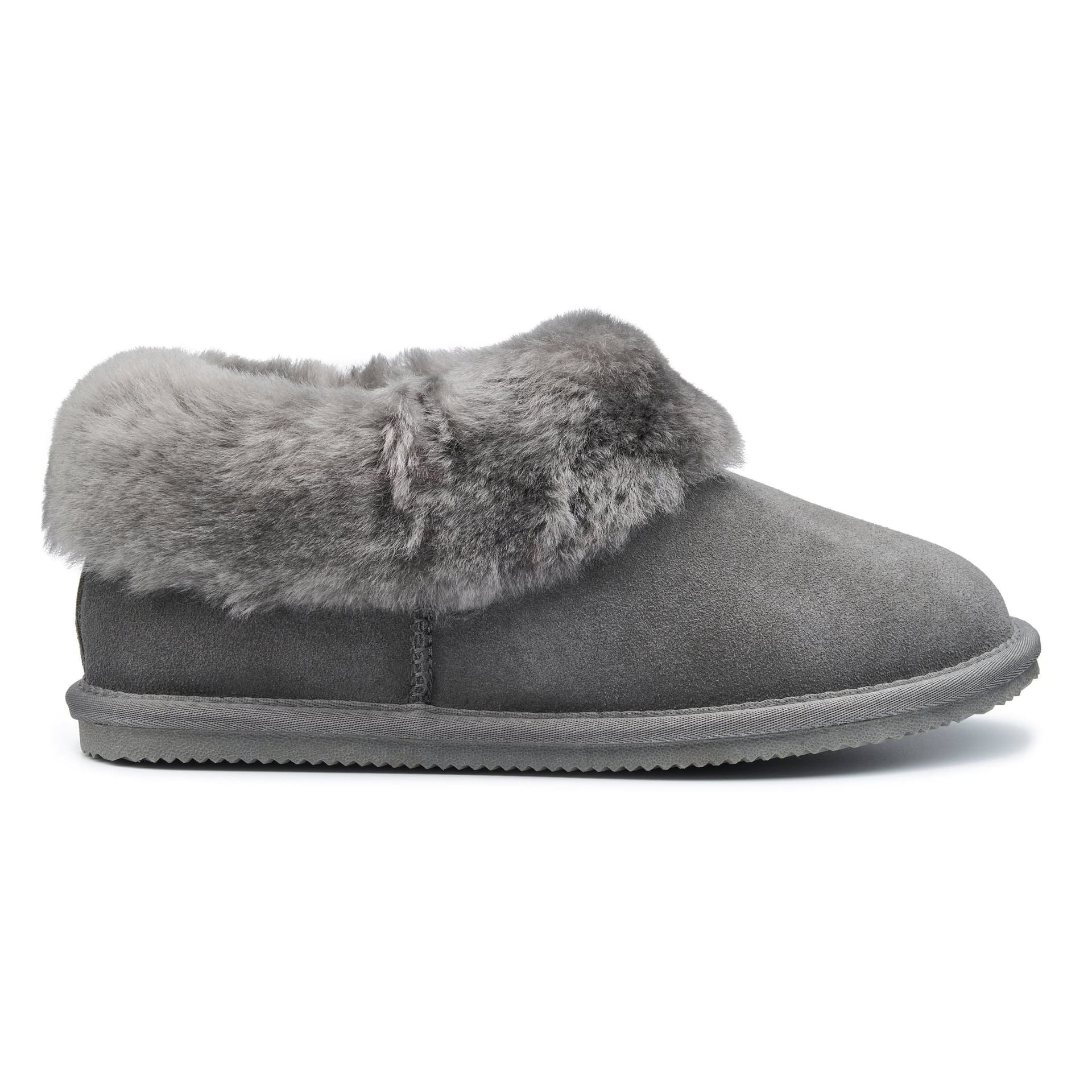 Hotter Hotter Women's 'Hug' Sheepskin Slippers in Dark Grey