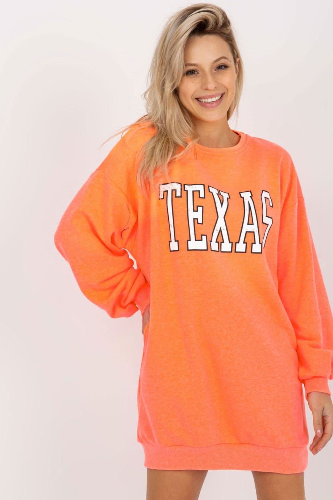 Love Lace Love Lace Women's Long Casual Sweatshirt with Side Pockets in Orange