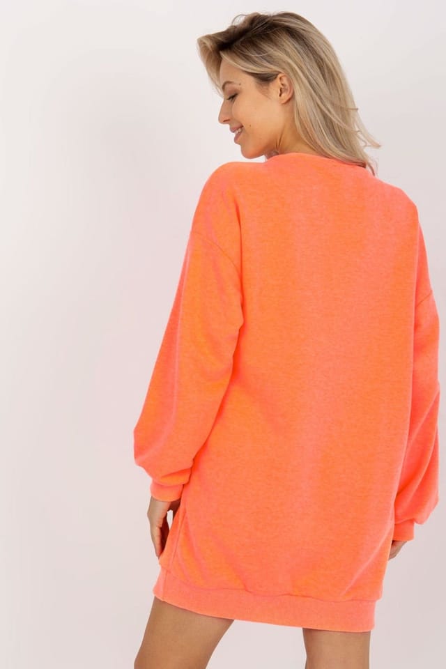 Love Lace Love Lace Women's Long Casual Sweatshirt with Side Pockets in Orange - 3