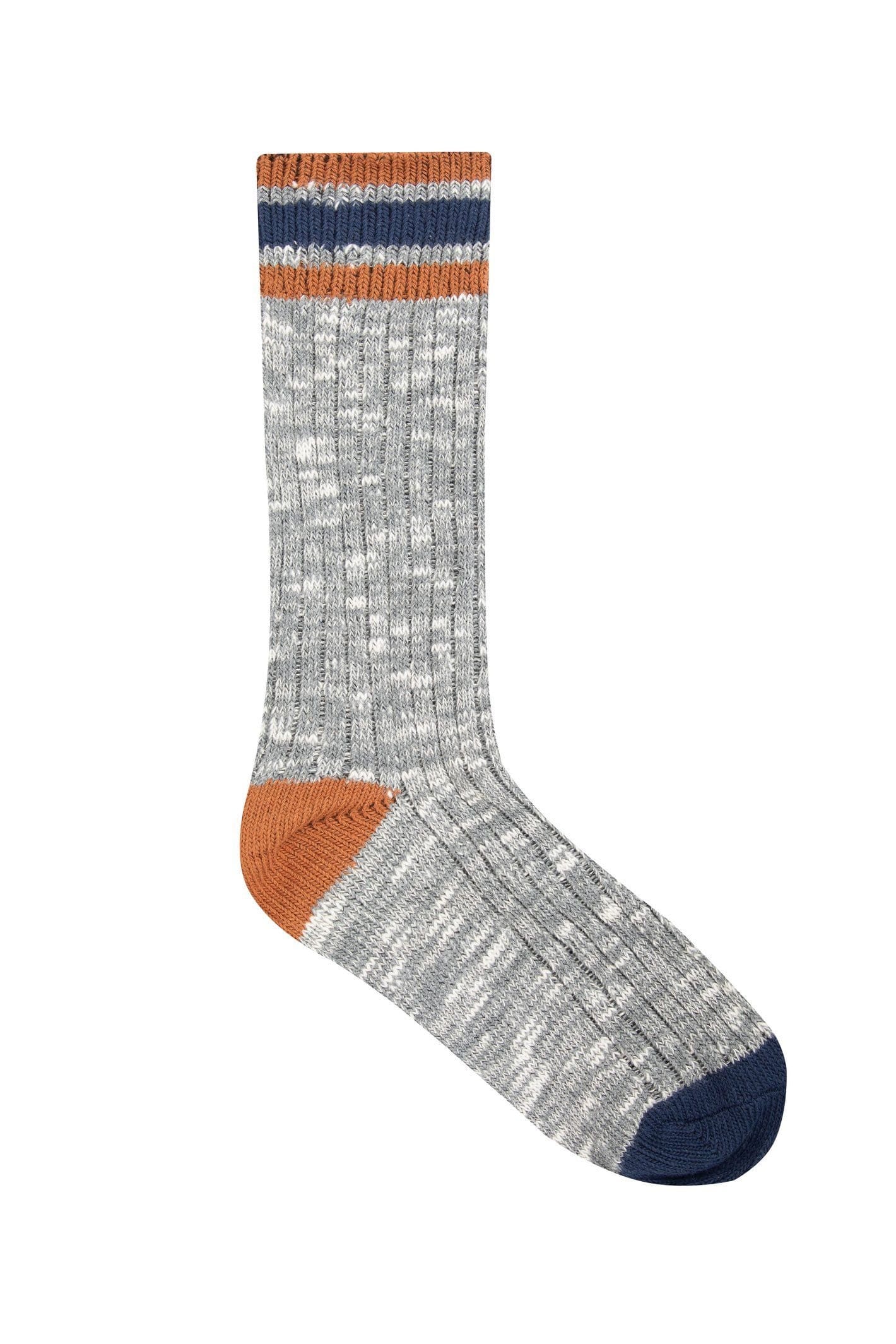 Weird Fish Weird Fish Men's Fernvale Striped Boot Sock 3pk in Navy - 4