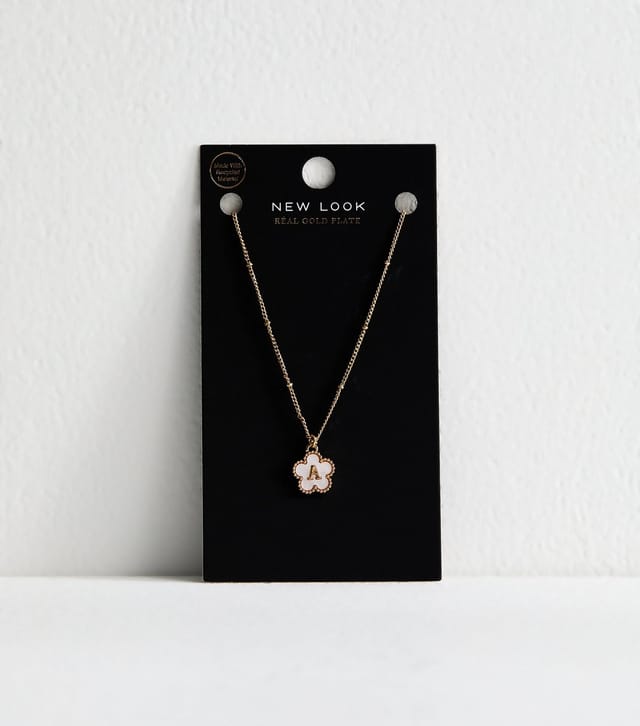 New Look 18ct Gold Plated Initial A Flower Necklace New Look - 3