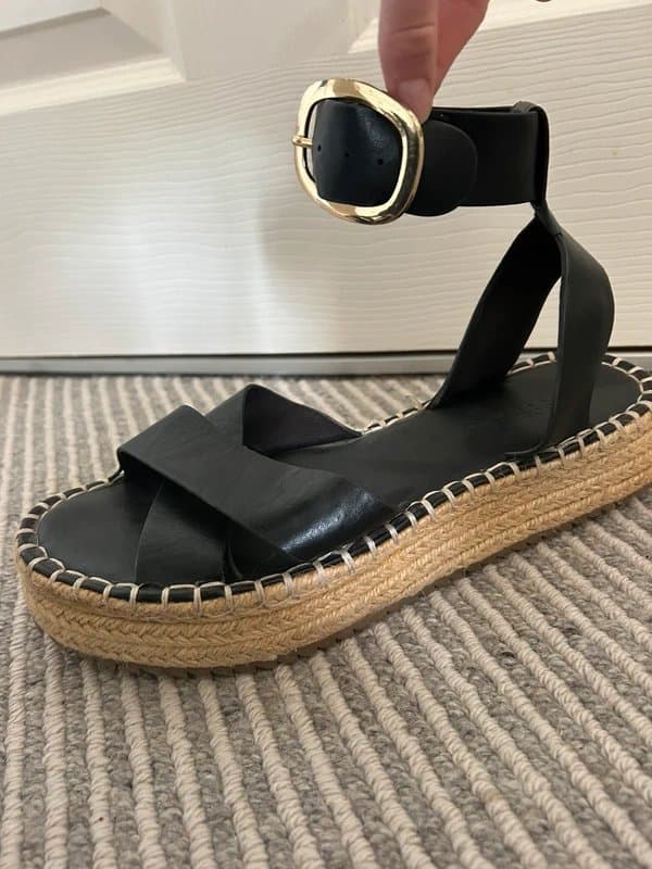 ASOS Design Leather platform wedge sandals