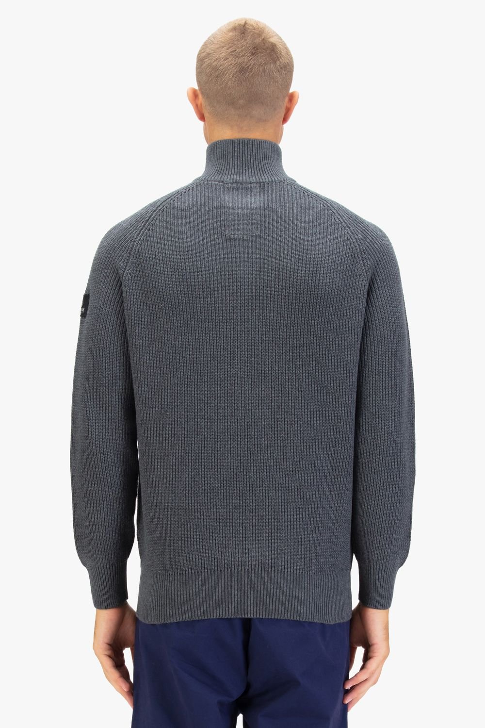 Luke 1977 Luke 1977 Men's Watton Plated Quarter Zip Knit Jumper in Charcoal - 2