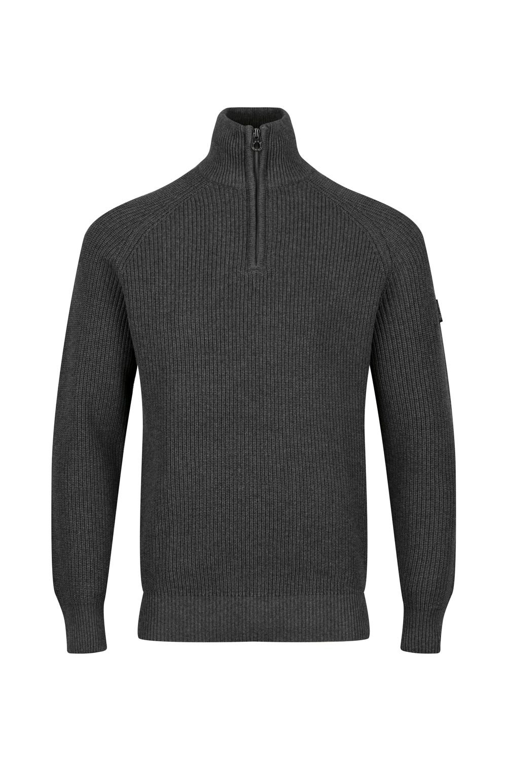 Luke 1977 Luke 1977 Men's Watton Plated Quarter Zip Knit Jumper in Charcoal - 4