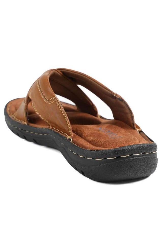 Pavers Pavers Men's Leather Mule Sandals in Tan - 3