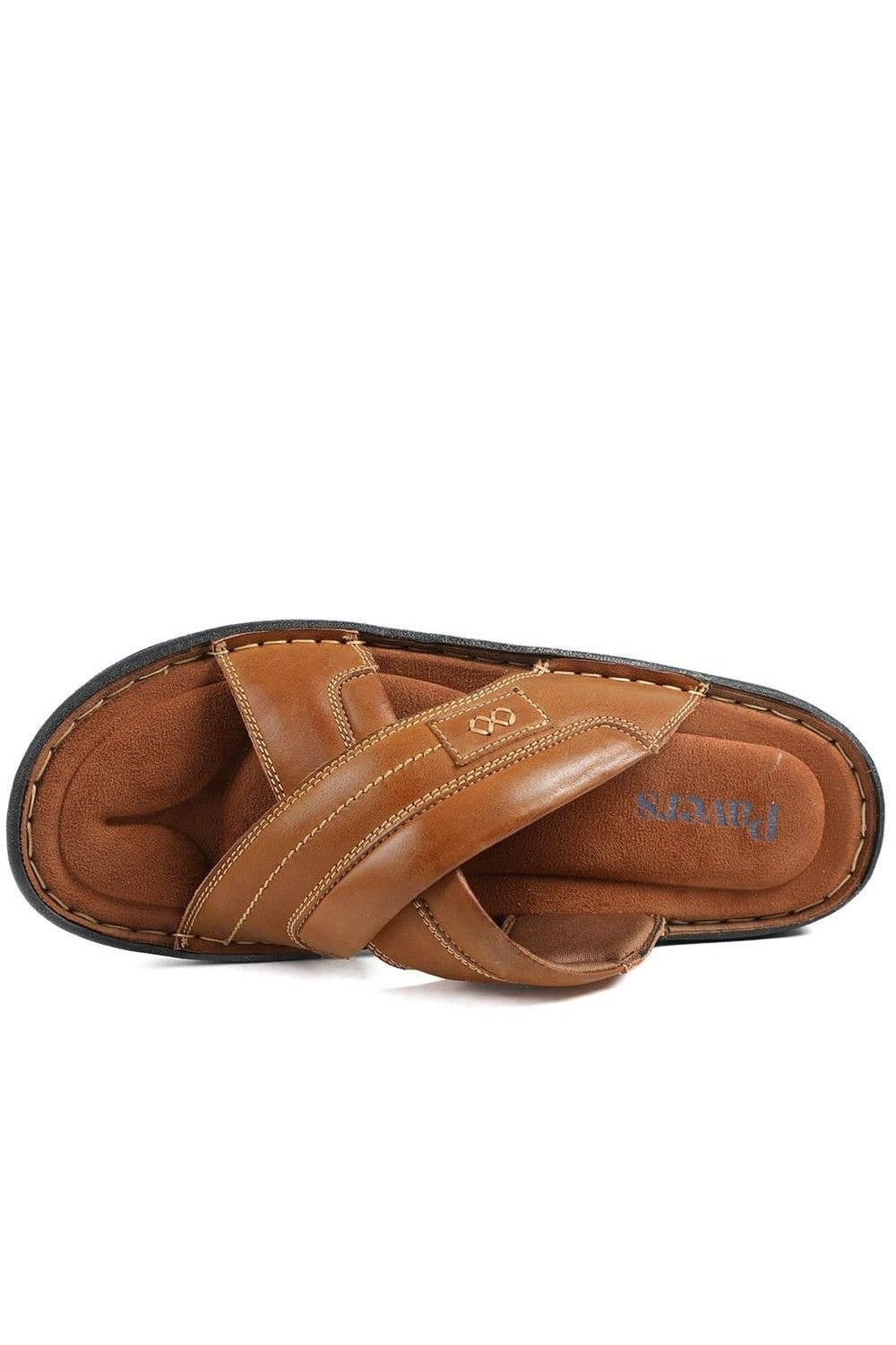 Pavers Pavers Men's Leather Mule Sandals in Tan - 4