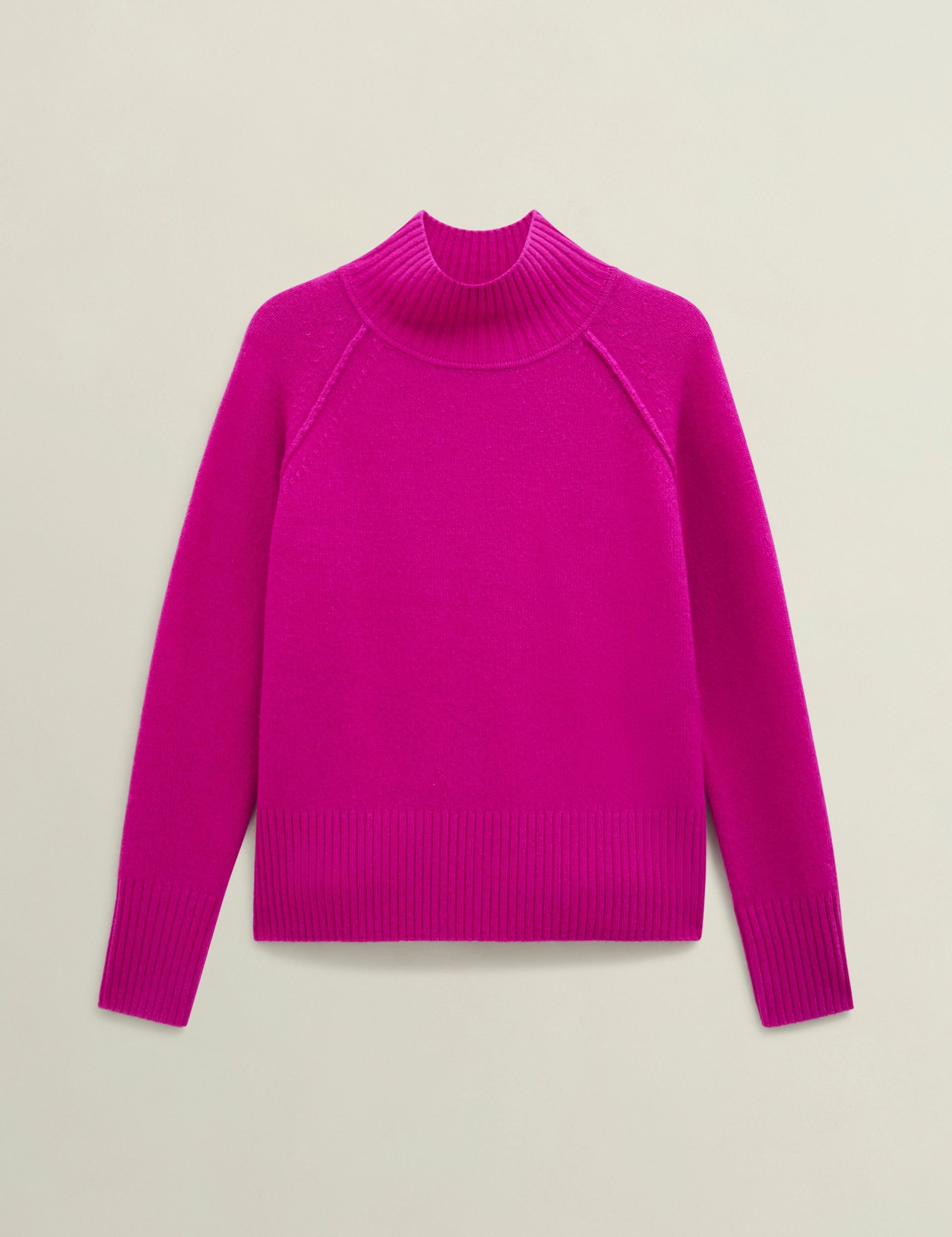 Hobbs London Hobbs London Women's Lorraine Merino Funnel Neck Jumper in Fuchsia - 2