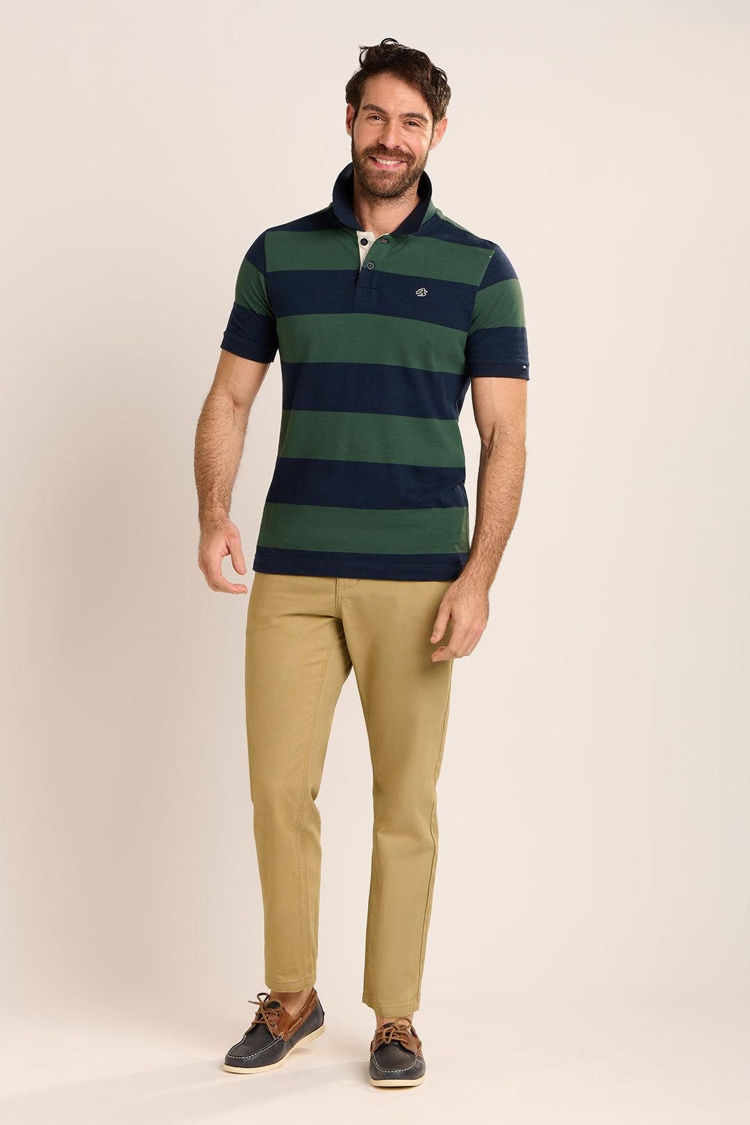 Brakeburn Brakeburn Men's SEDGEBROOK STRIPE PIQUE POLO in Green - 4