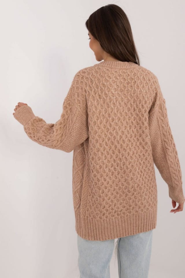 Love Lace Love Lace Women's Acrylic Blend Button Up Textured Cardigan Sweater in Camel - 3