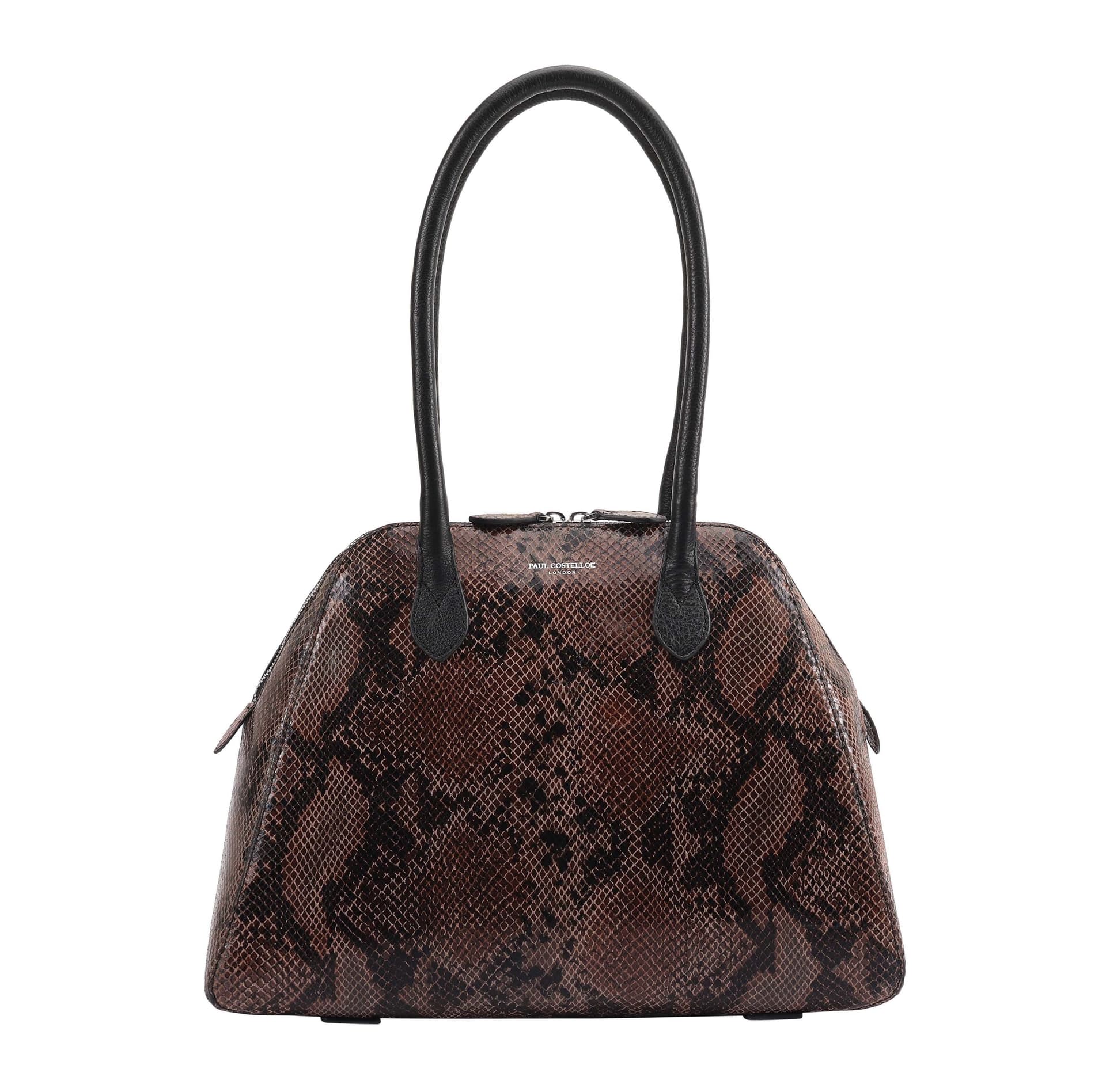 Paul Costelloe Paul Costelloe Women's Dawani Leather Shoulder Bag in Dark Brown