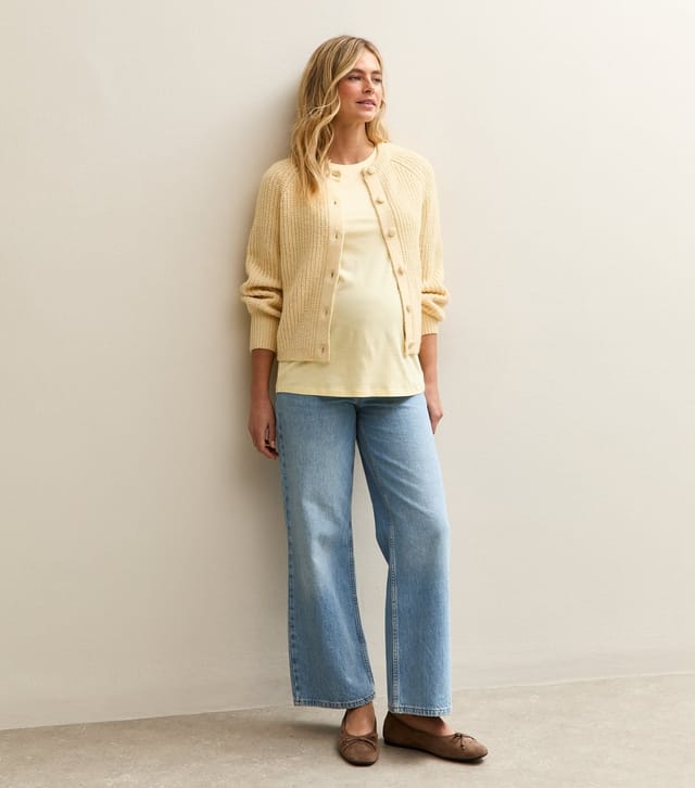 New Look Women's Maternity Light Yellow Crew Neck T-Shirt New Look - 3