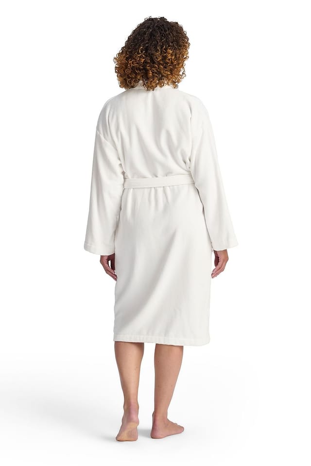 Christy CHRISTY Women's 'Supreme Velour' 100% Sheared Cotton Bath Robe in White - 2