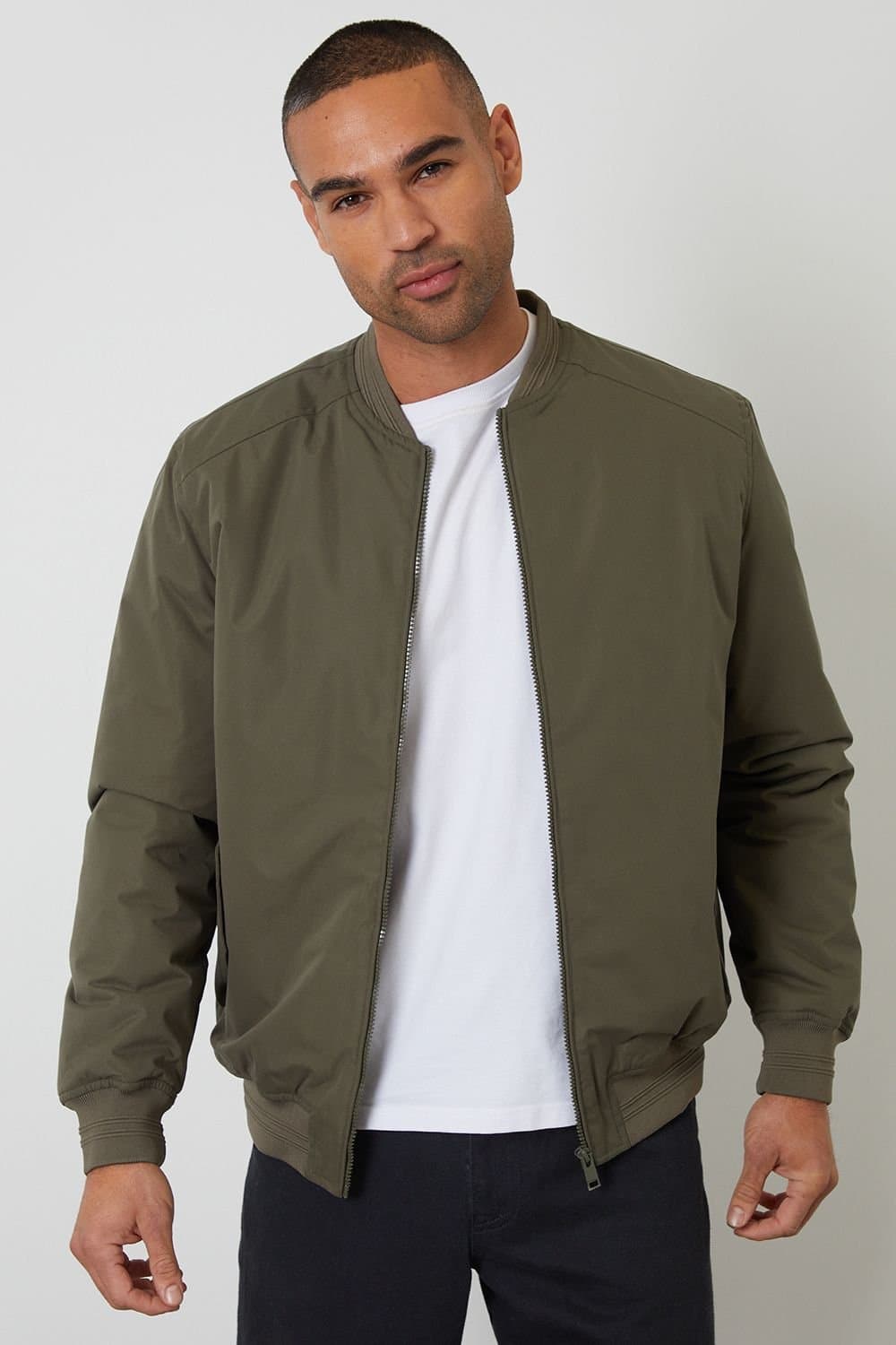 Threadbare Threadbare Men's Padded Bomber Jacket in Khaki