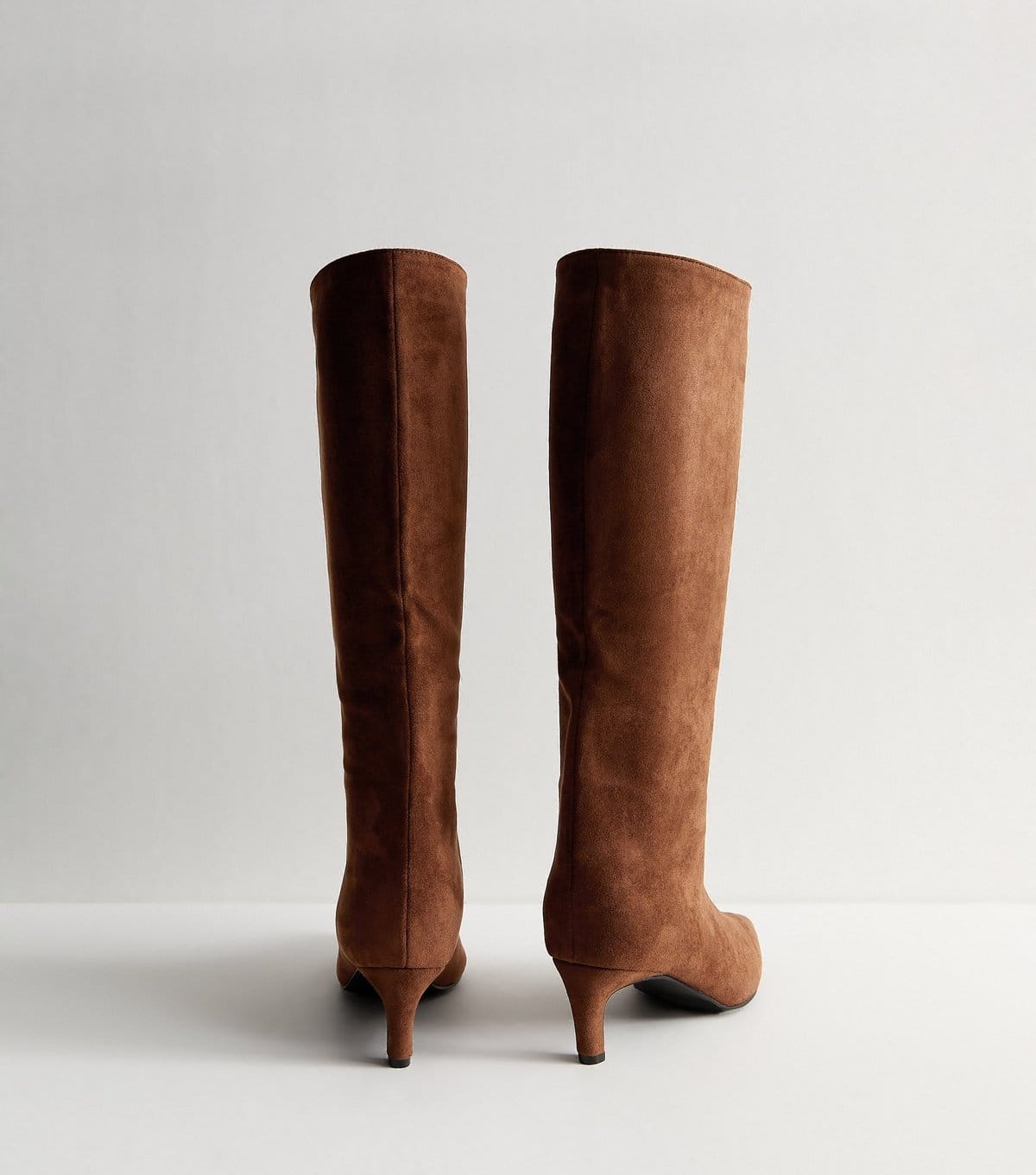 New Look Women's Slim Calf Fit Brown Faux Suede Knee High Boots Vegan New Look - 4
