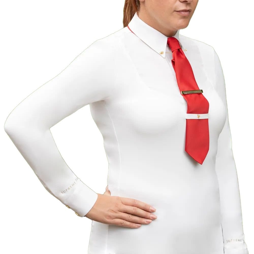 Supreme Products Supreme Products Women's Champion Show Rider Quarter Zip Long-Sleeved Competition Shirt in Cream - 1