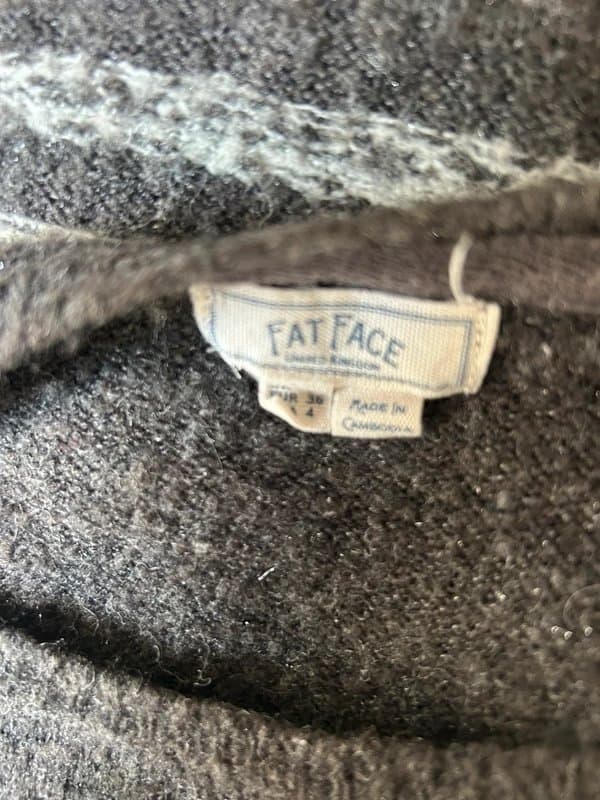 Fat Face Fat Face grey sparkly metallic wool jumper size 8 (ref v94)