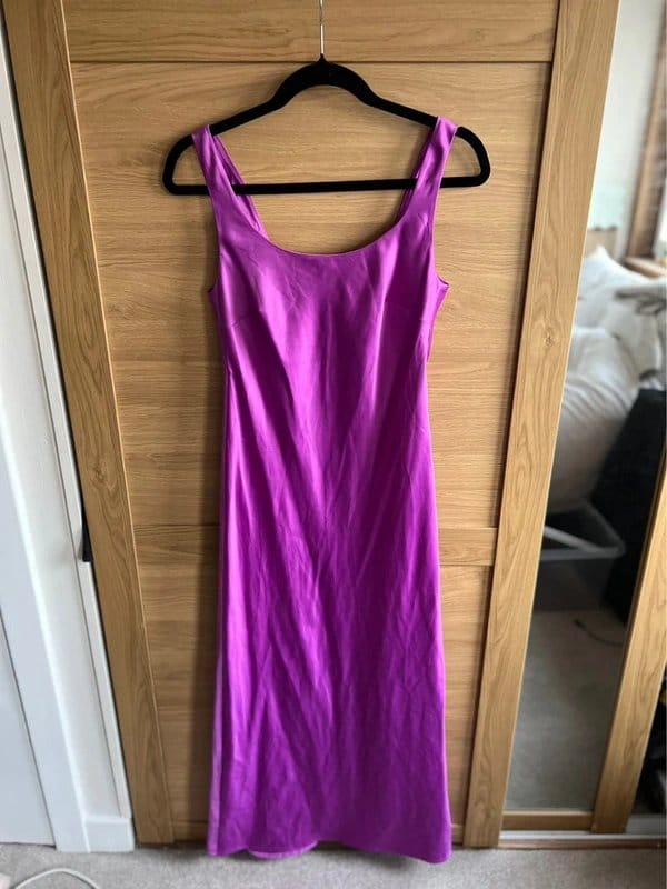 ASOS Purple Satin Maxi Dress Size 8