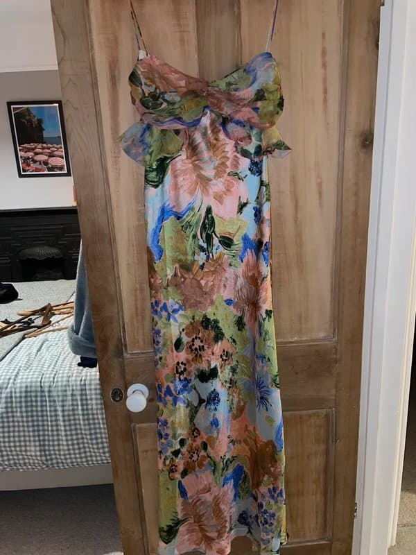 ASOS ASOS colourful floral satin backless maxi dress