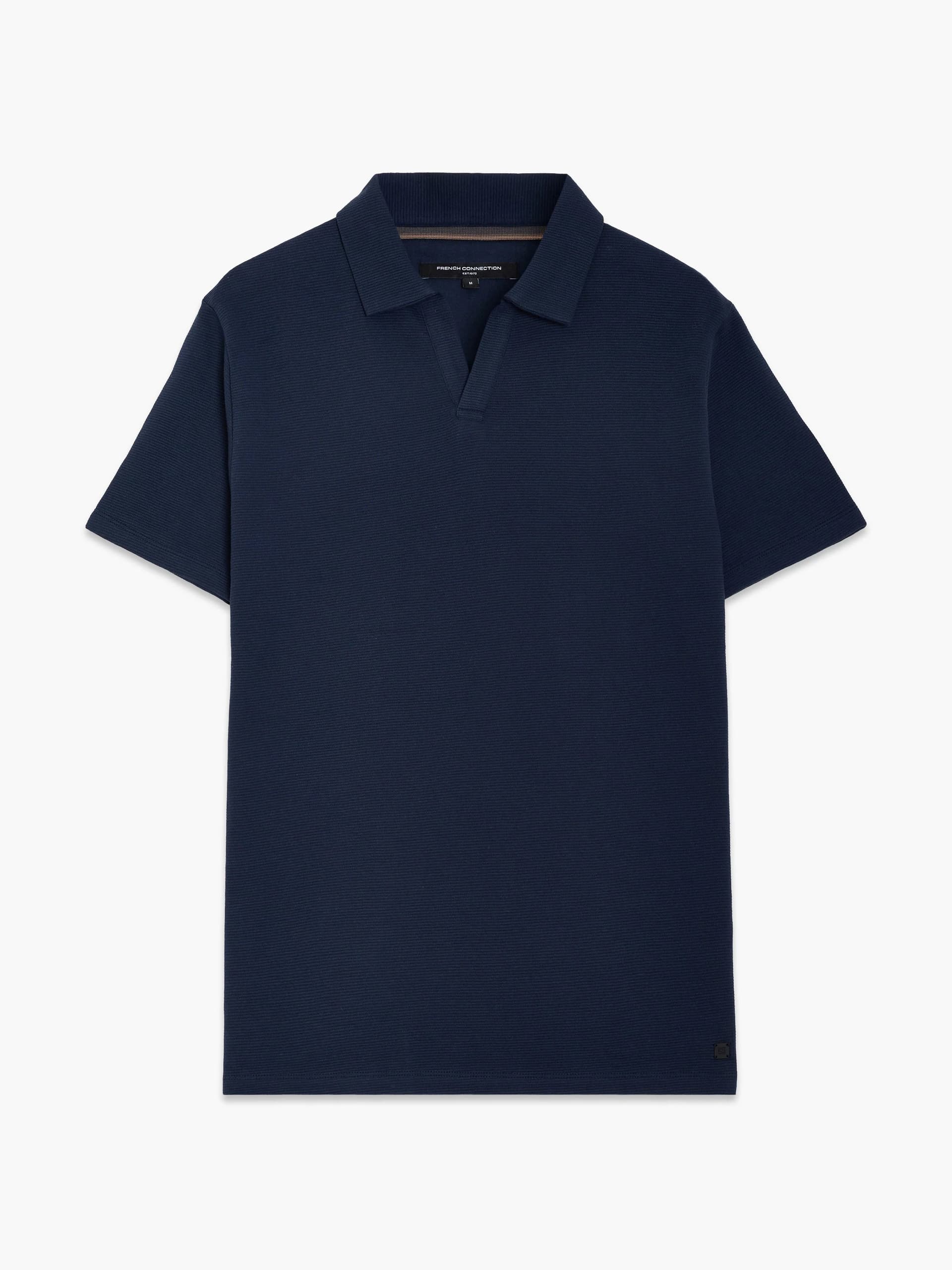 French Connection Ottoman Trophy Neck T-Shirt Navy Blue