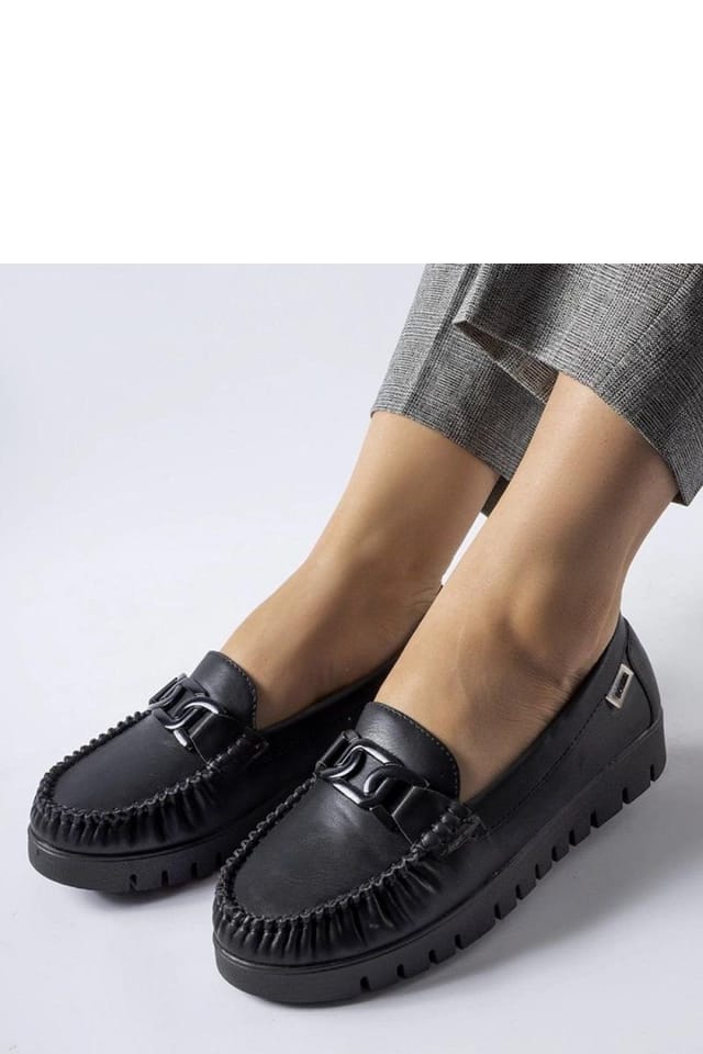 Love Lace Love Lace Women's Lionella Moccasins with Buckle Wedge Heel in Black - 2