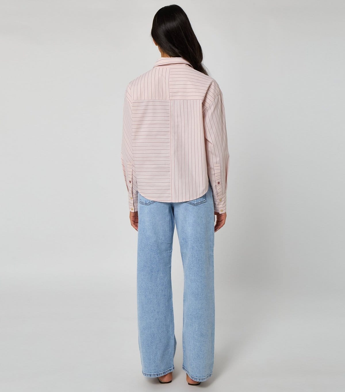 Urban Bliss Women's Pink Stripe Print Cropped Poplin Shirt Urban Bliss New Look - 4