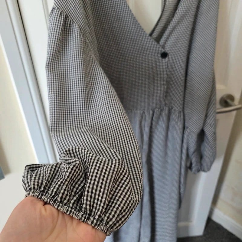 ASOS Design Black & White Gingham Oversized Smock Playsuit