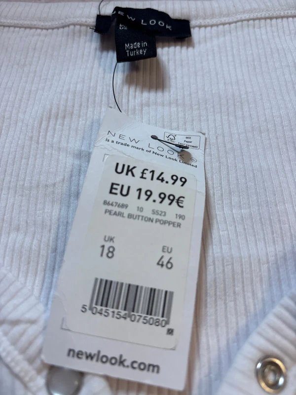 New Look Women’s new look white bodysuit size 18 - new with tags - 1