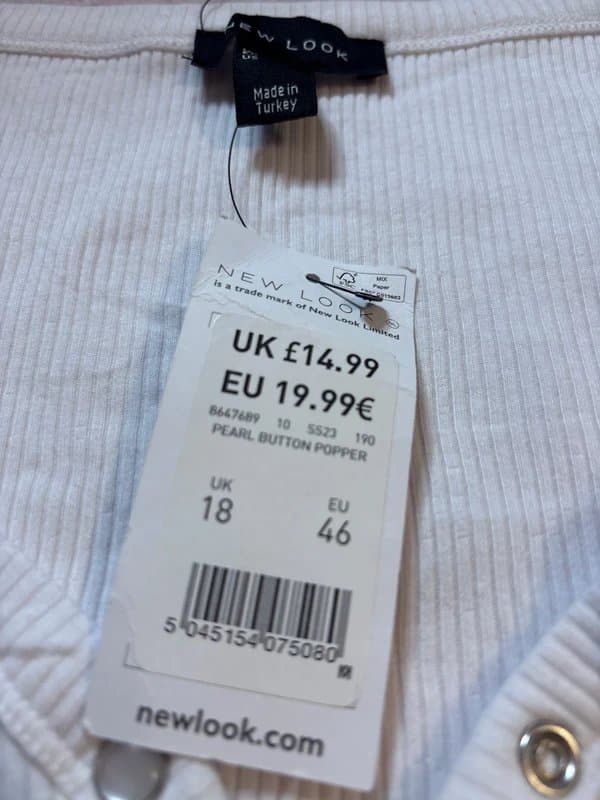 New Look Women’s new look white bodysuit size 18 - new with tags