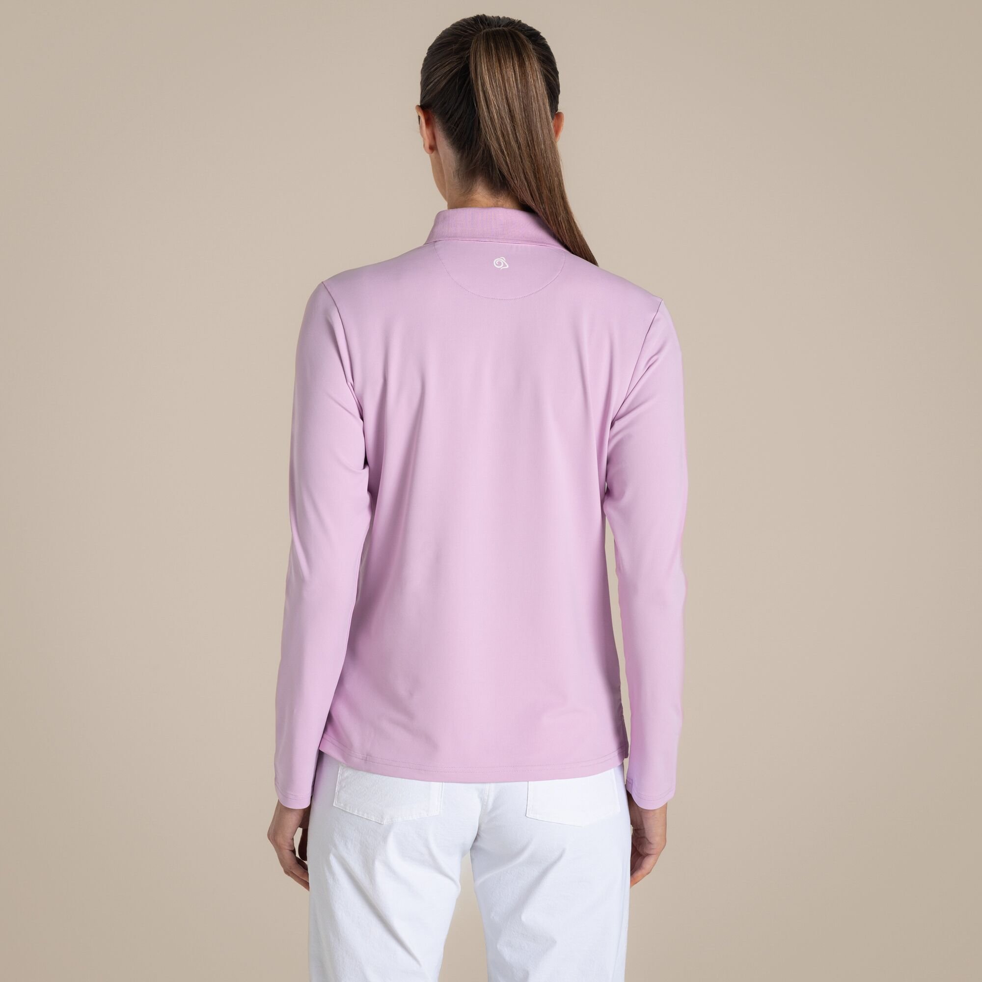 Craghoppers Craghoppers Women's NosiLife Thornbury Insect-Repellent Long Sleeved Golf Polo Shirt in Lilac - 2