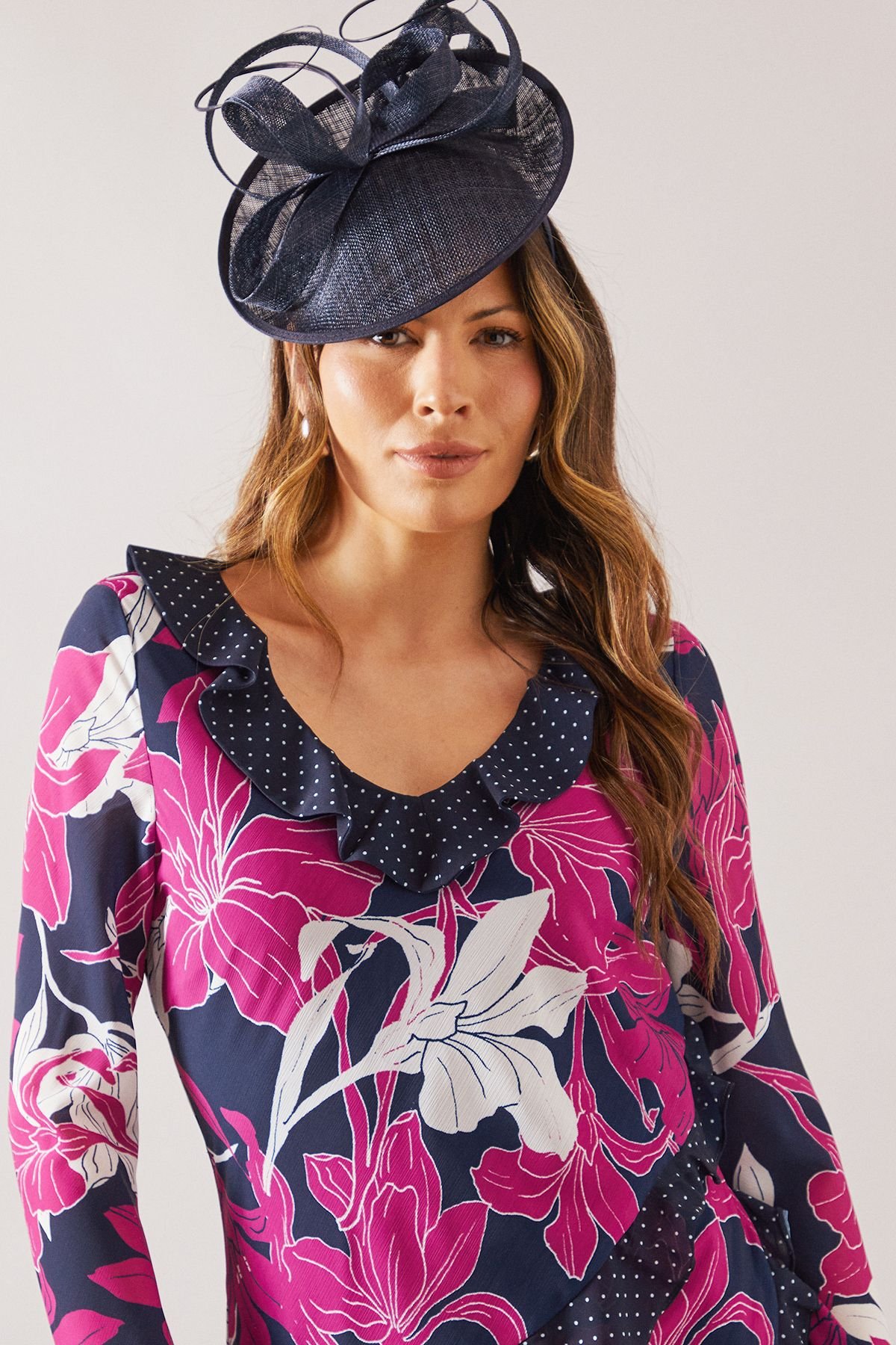 Wallis Wallis Women's Floral Mixed Print Ruffle Midi Dress in Navy - 3