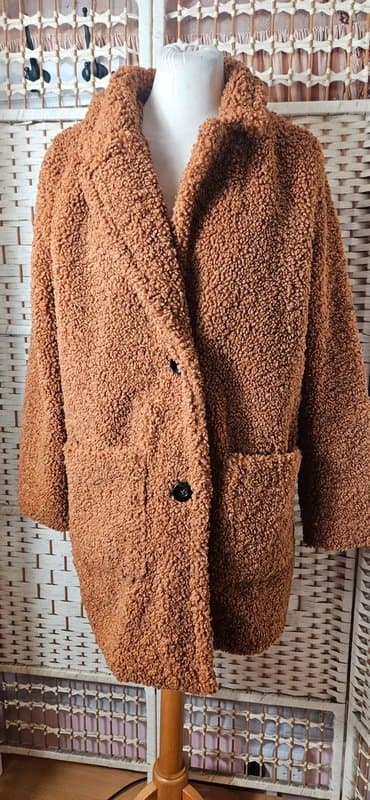 Papaya Papaya Camel Teddy Borg Coat – Size 12