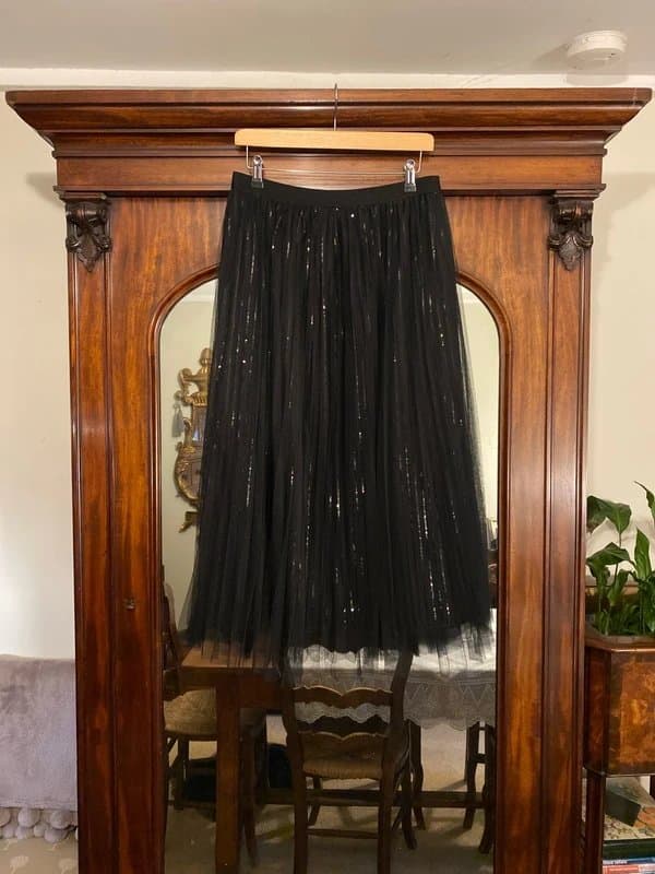New Look Tulle Sequin Midi Skirt- new