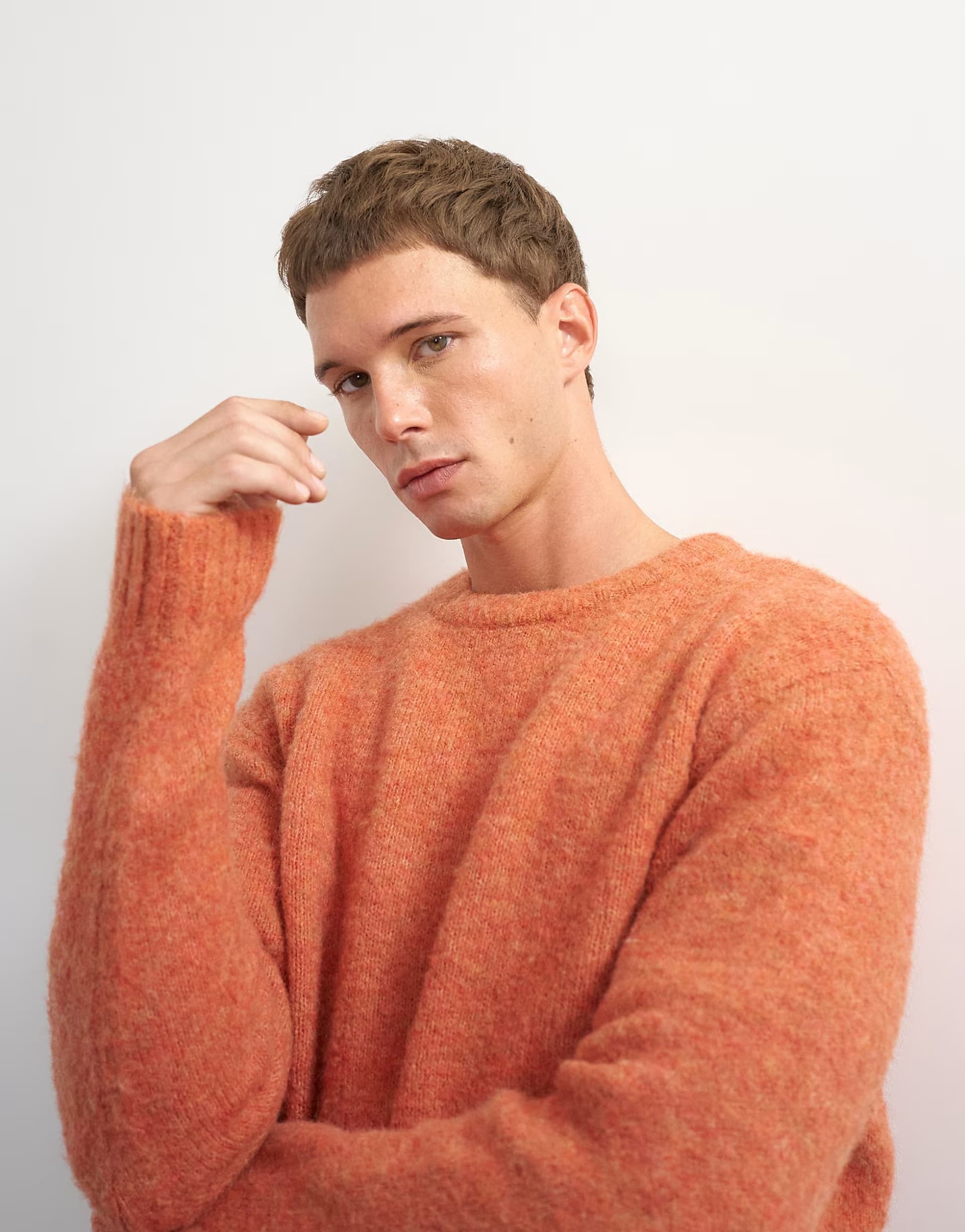 ASOS Topman relaxed fit crewneck knitted jumper in orange