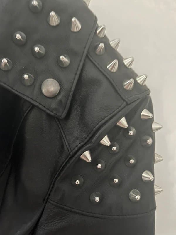 ASOS ASOS Studded lady’s crop length black leather jacket