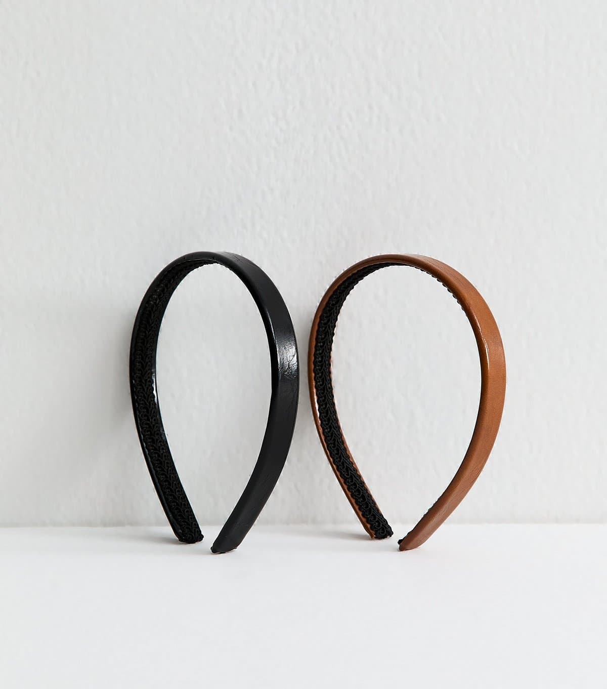 New Look Pack Of 2 Brown Shiny Faux Leather Alicebands New Look