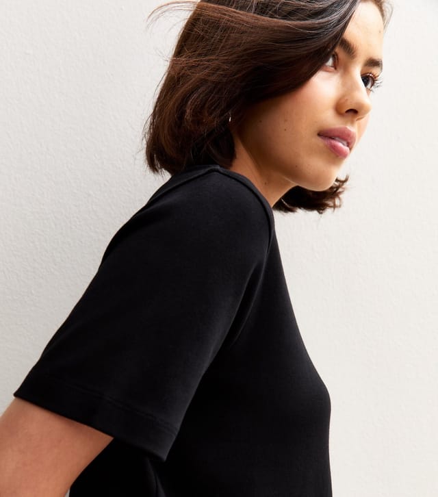 New Look Women's Premium Black Heavyweight Cotton Relaxed T-Shirt New Look - 3