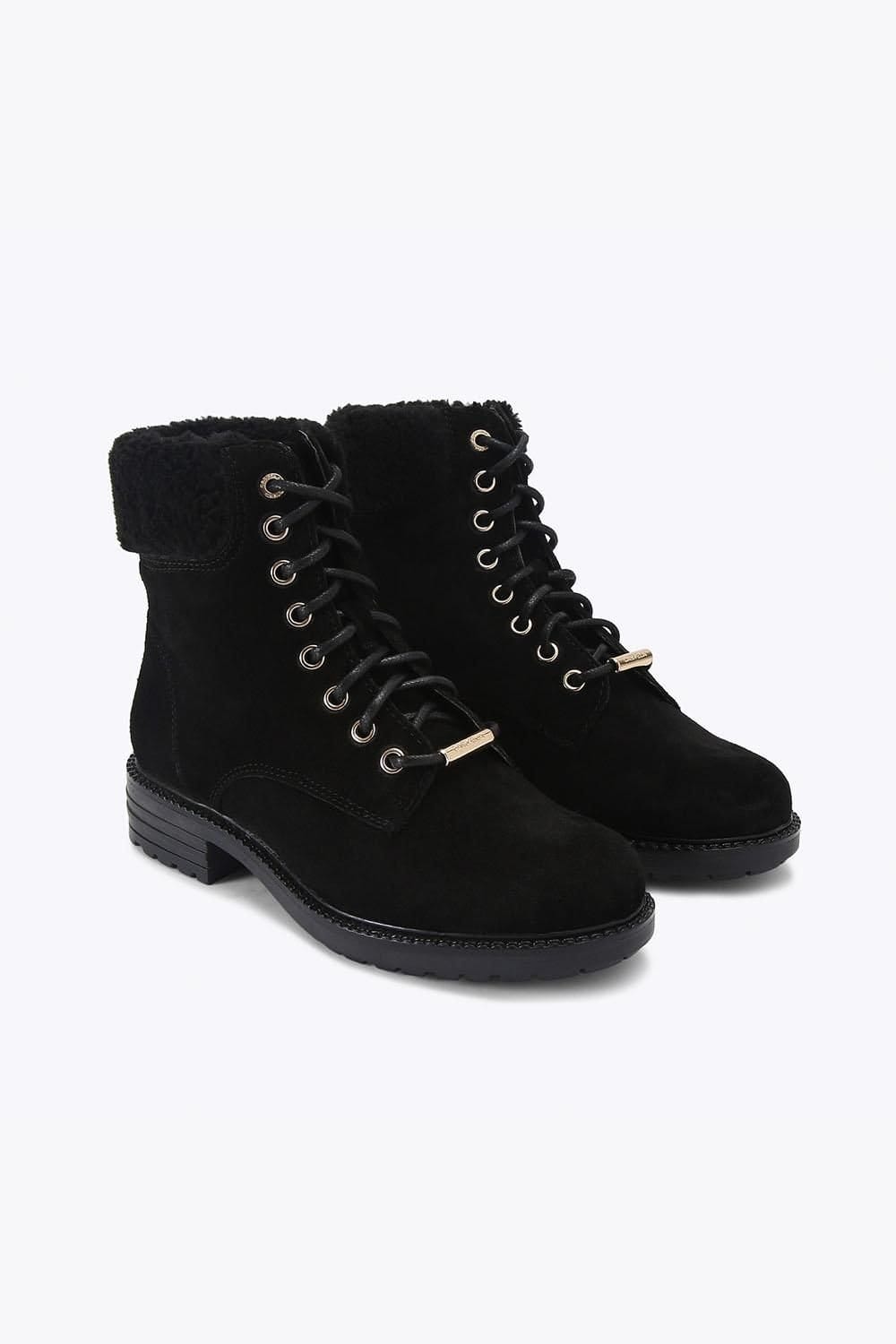 Carvela Carvela Women's 'Russ Lace Up' Suede Boots in Black - 4